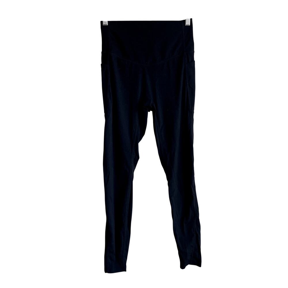 Halara full length black leggings women's M nylon elastane high waisted pockets